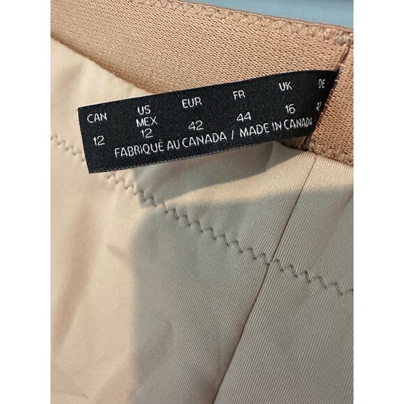 SHAN Size 12 Stretch Quiet Luxury Legging Nude Neutral Skinny Ankle Work Pants - Picture 5 of 13